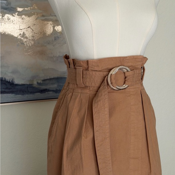 NWT Banana Republic Tan Belted Paper Bag Midi Skirt Size-6Tall - Picture 2 of 16